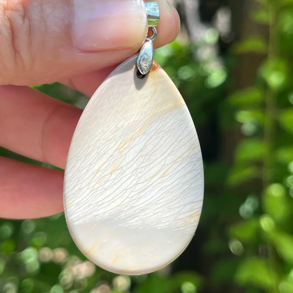 925‎ silver plated natural jasper pendant 1609